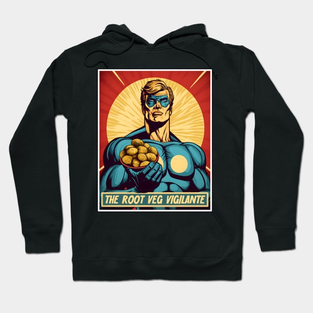 The Root Veg Vigilante - Vegan Superhero Hoodie by Dazed Pig